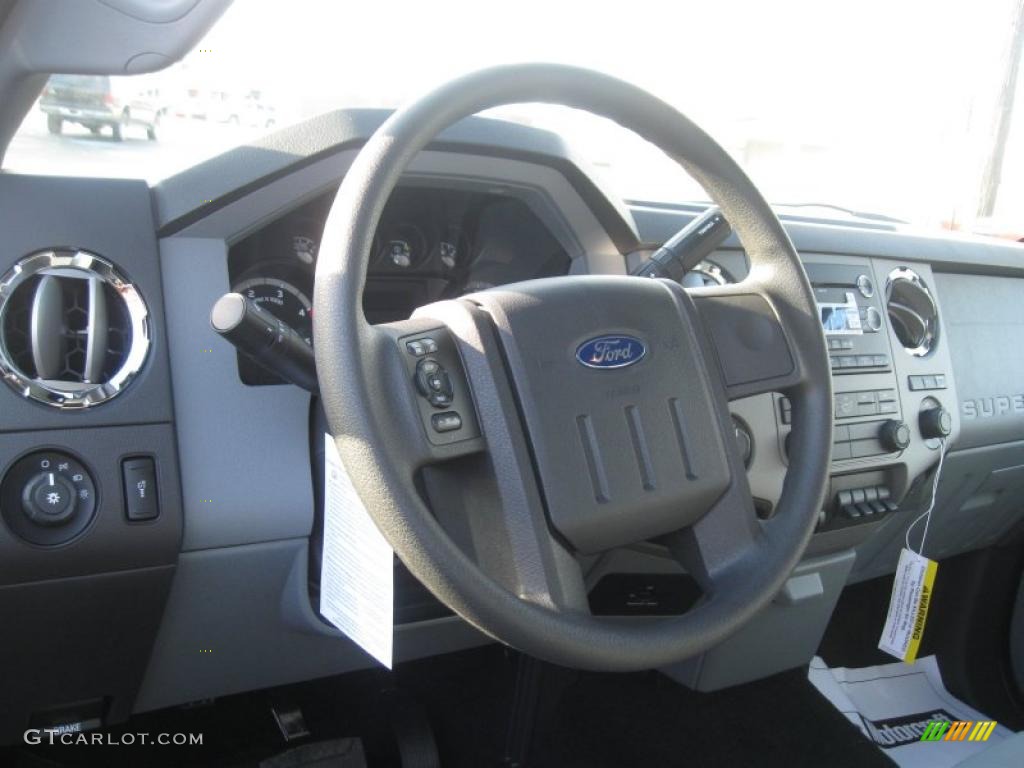 2011 Ford F250 Super Duty XLT Regular Cab 4x4 Steel Gray Steering Wheel Photo #40781971
