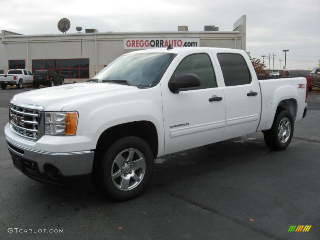 2011 Sierra 1500 SLE Crew Cab 4x4 - Summit White / Ebony photo #1