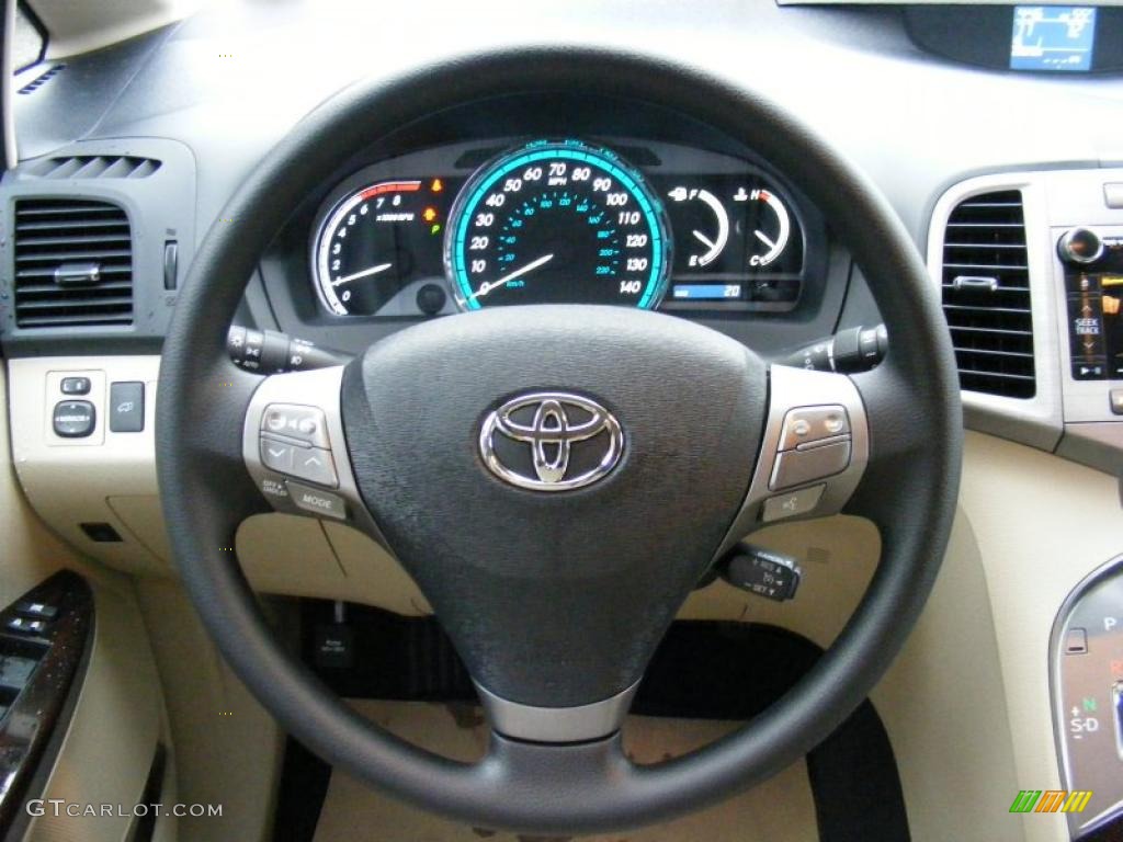2010 Toyota Venza I4 Ivory Steering Wheel Photo #40783275