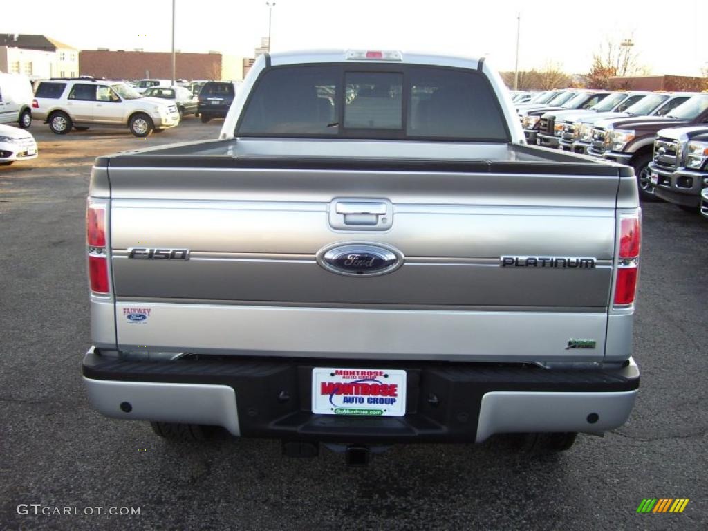 2010 F150 Platinum SuperCrew 4x4 - Ingot Silver Metallic / Medium Stone Leather/Sienna Brown photo #4