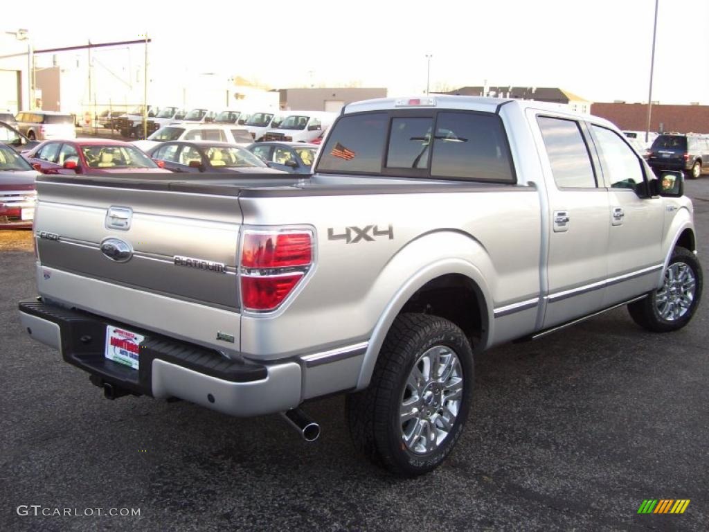 2010 F150 Platinum SuperCrew 4x4 - Ingot Silver Metallic / Medium Stone Leather/Sienna Brown photo #5