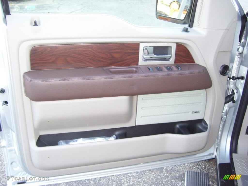 2010 Ford F150 Platinum SuperCrew 4x4 Medium Stone Leather/Sienna Brown Door Panel Photo #40786655