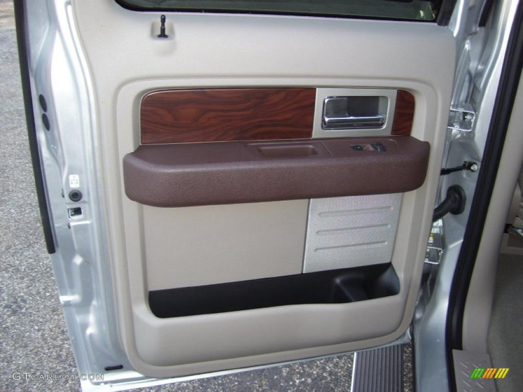 2010 Ford F150 Platinum SuperCrew 4x4 Medium Stone Leather/Sienna Brown Door Panel Photo #40786671