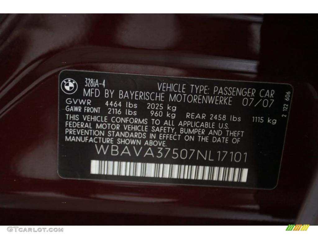 2007 3 Series 328i Sedan - Barrique Red Metallic / Beige photo #26