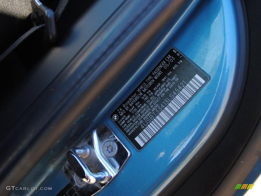 2003 BMW Z4 2.5i Roadster Info Tag Photo #40792711