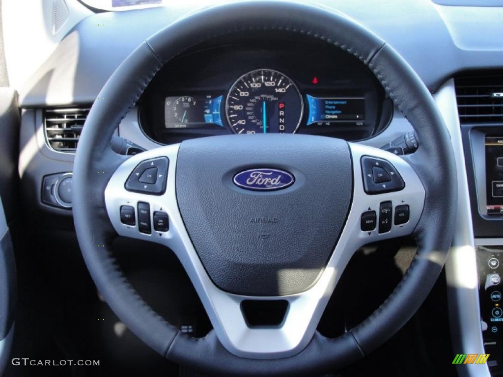 2011 Ford Edge Sport Charcoal Black/Silver Smoke Metallic Steering Wheel Photo #40792991