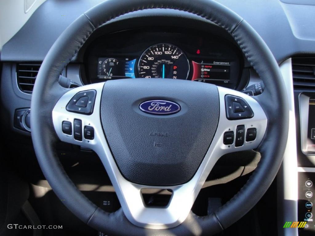 2011 Ford Edge Sport Charcoal Black/Silver Smoke Metallic Steering Wheel Photo #40793667
