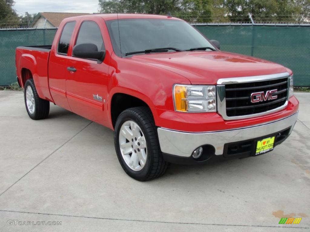 Fire Red 2007 GMC Sierra 1500 SLE Extended Cab Exterior Photo #40795751