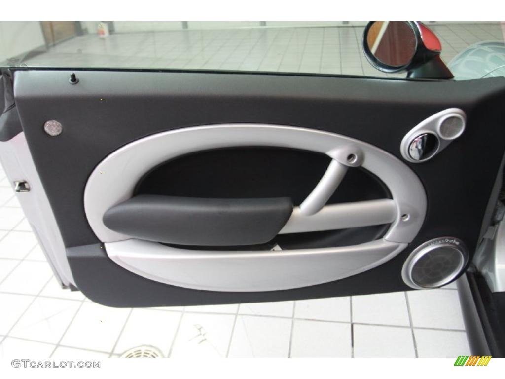 2006 Mini Cooper S Convertible Space Gray/Panther Black Door Panel Photo #40798035