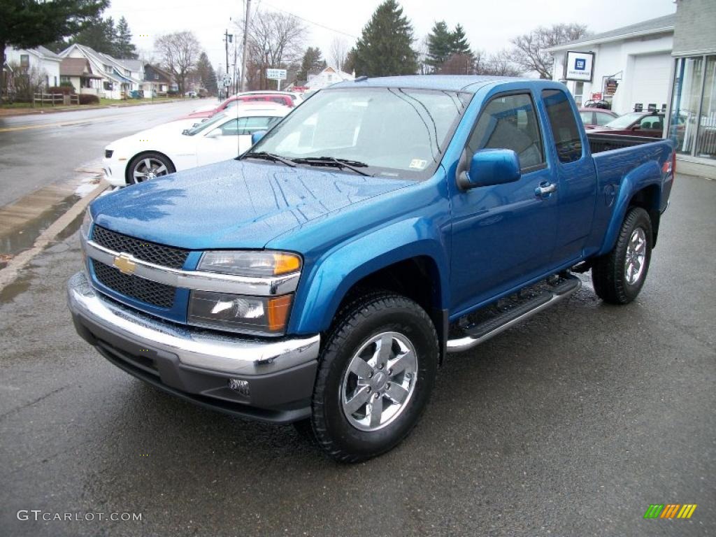Aqua Blue Metallic 2011 Chevrolet Colorado LT Extended Cab 4x4 Exterior Photo #40800027