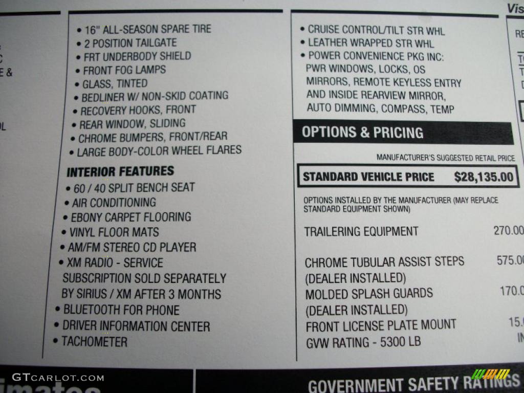 2011 Chevrolet Colorado LT Extended Cab 4x4 Window Sticker Photo #40800275