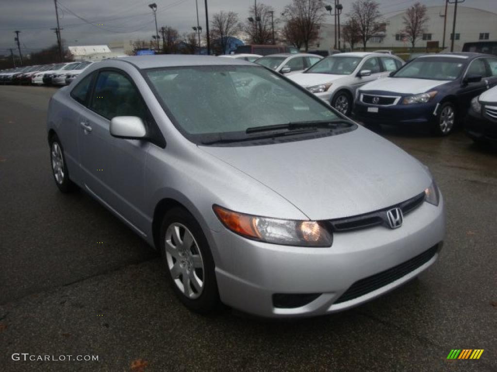 2008 Civic LX Coupe - Alabaster Silver Metallic / Gray photo #5