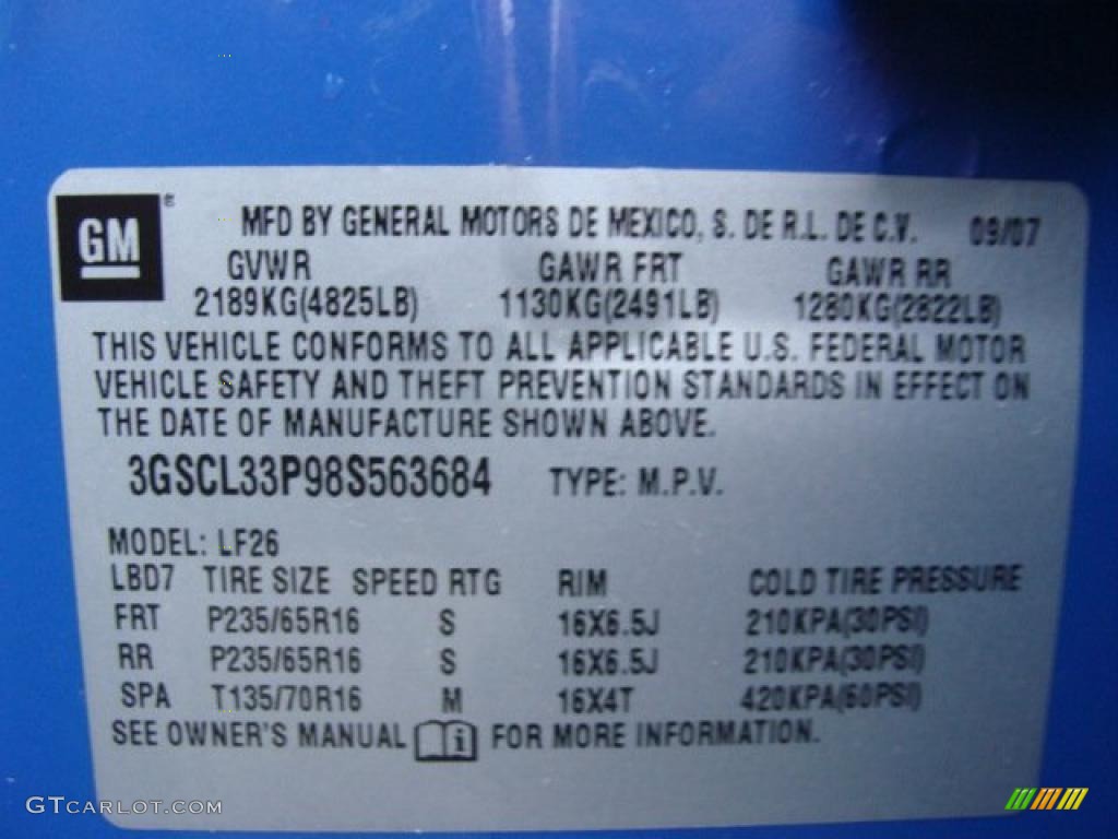 2008 VUE XE - Mystic Blue / Gray photo #15
