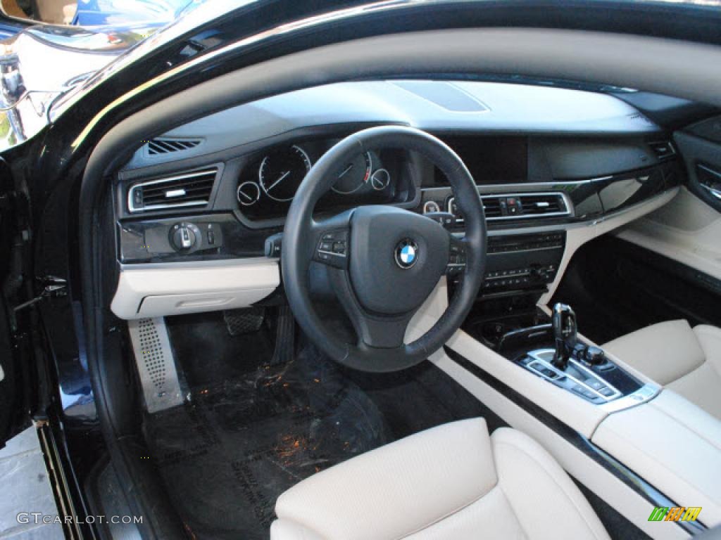 Oyster/Black Interior 2011 BMW 7 Series 750i xDrive Sedan Photo #40805411