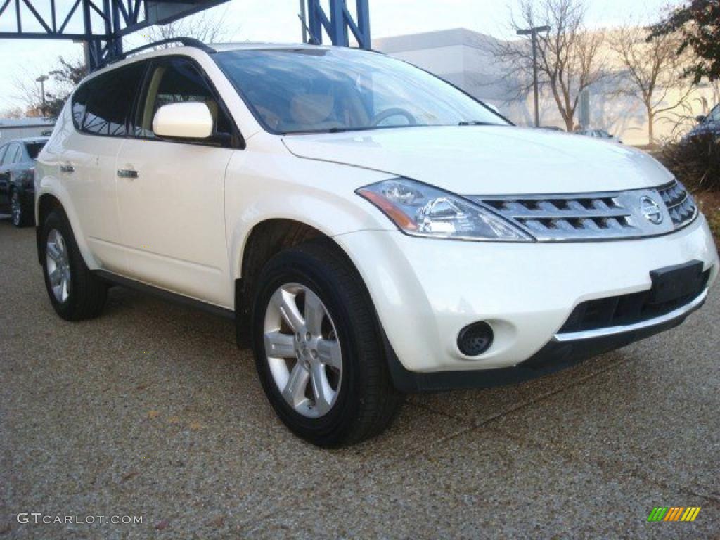 2007 Murano S AWD - Glacier Pearl White / Cafe Latte photo #6