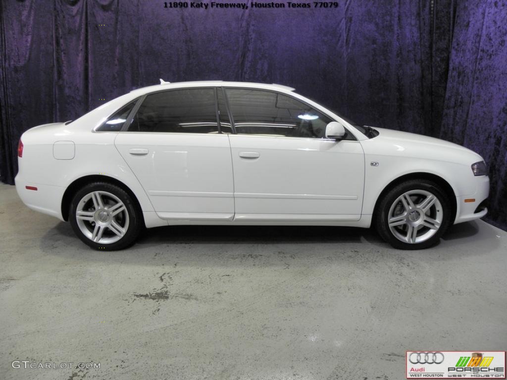 2008 A4 2.0T Sedan - Ibis White / Light Gray photo #4