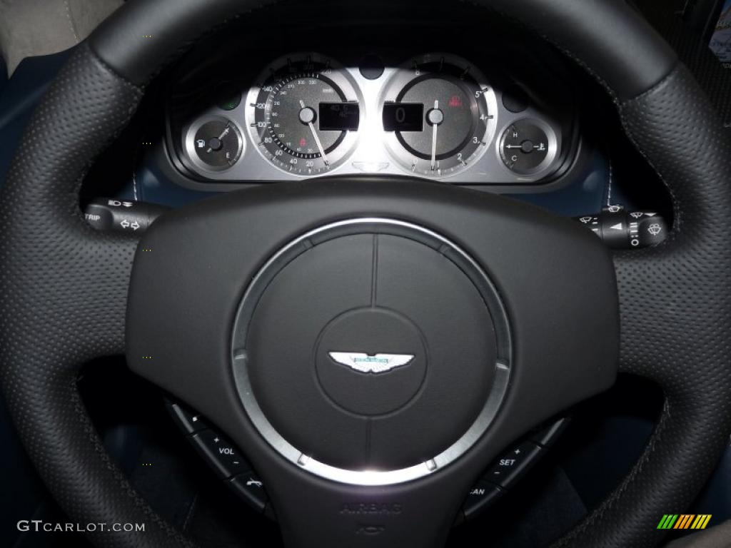 2011 Aston Martin V8 Vantage Roadster Baltic Blue Steering Wheel Photo #40811615