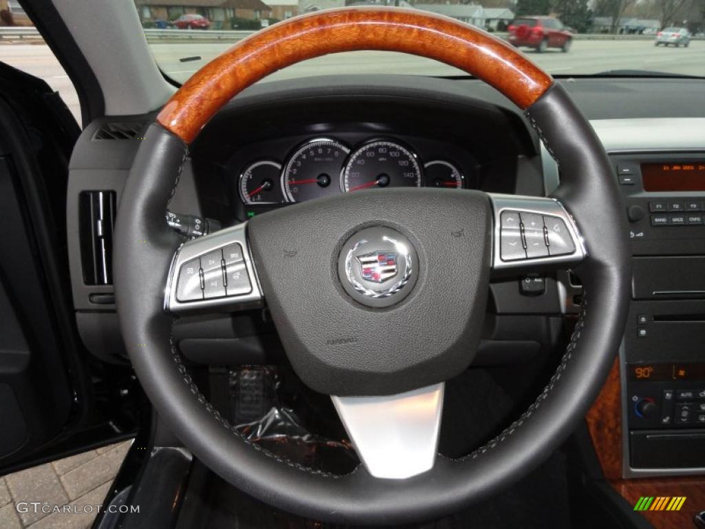 2011 Cadillac STS V6 Luxury Ebony Steering Wheel Photo #40812355