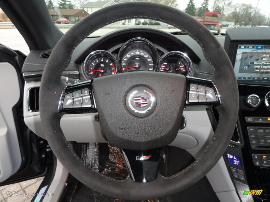 2011 Cadillac CTS -V Coupe Light Titanium/Ebony Steering Wheel Photo #40812711