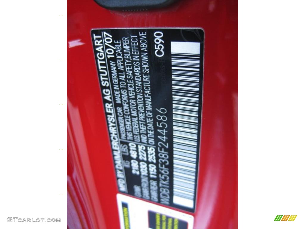 2008 Mercedes-Benz CLK 350 Cabriolet Info Tag Photo #40824373