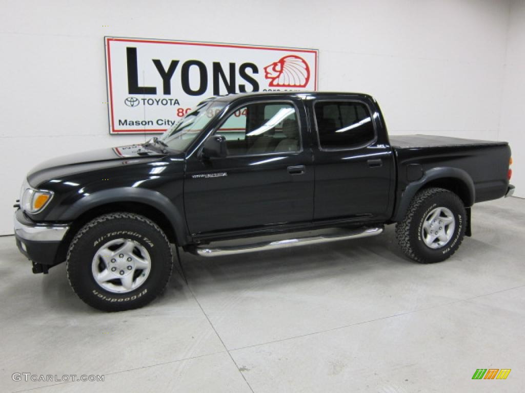 2004 Tacoma V6 Double Cab 4x4 - Black Sand Pearl / Charcoal photo #1