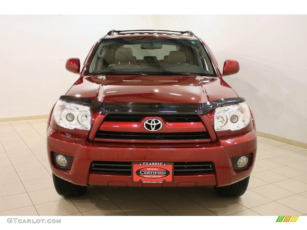 2008 4Runner Limited - Salsa Red Pearl / Stone Gray photo #2