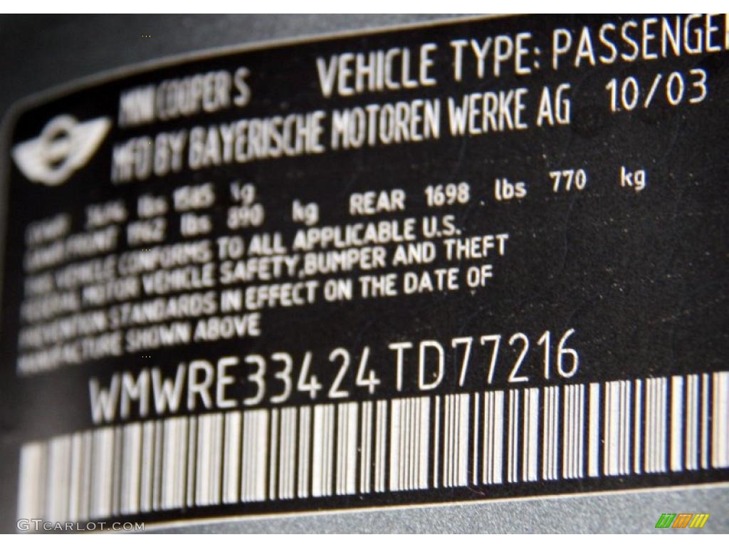 2004 Cooper S Hardtop - Dark Silver Metallic / Panther Black photo #25
