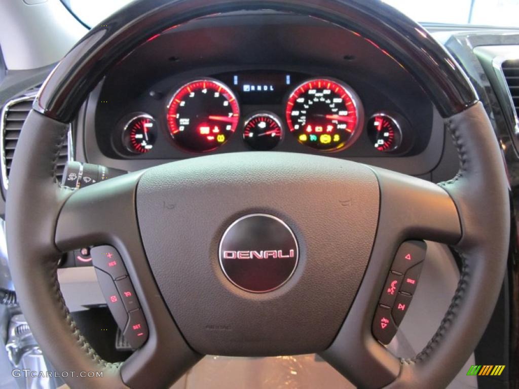 2011 GMC Acadia Denali Light Titanium Steering Wheel Photo #40830517