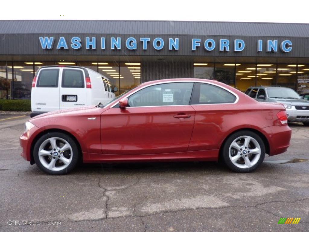 2008 1 Series 128i Coupe - Sedona Red Metallic / Black photo #1