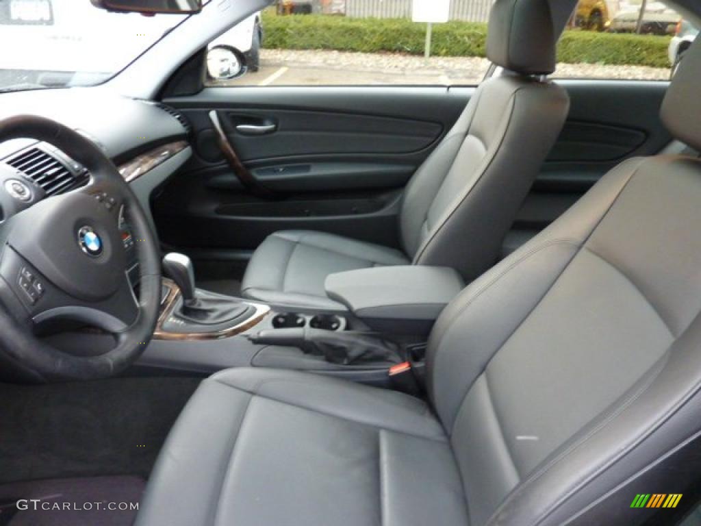 Black Interior 2008 BMW 1 Series 128i Coupe Photo #40837625