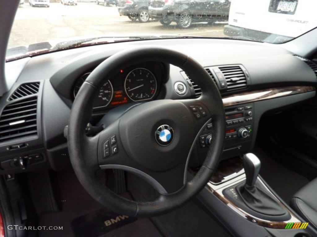 2008 BMW 1 Series 128i Coupe Black Dashboard Photo #40837637
