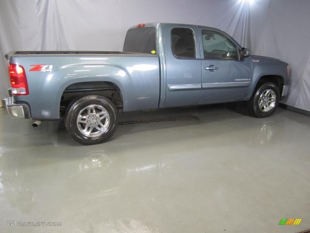 2009 Sierra 1500 SLT Extended Cab 4x4 - Stealth Gray Metallic / Ebony photo #13