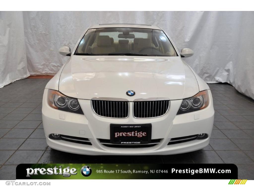 2008 3 Series 335i Sedan - Alpine White / Beige photo #7