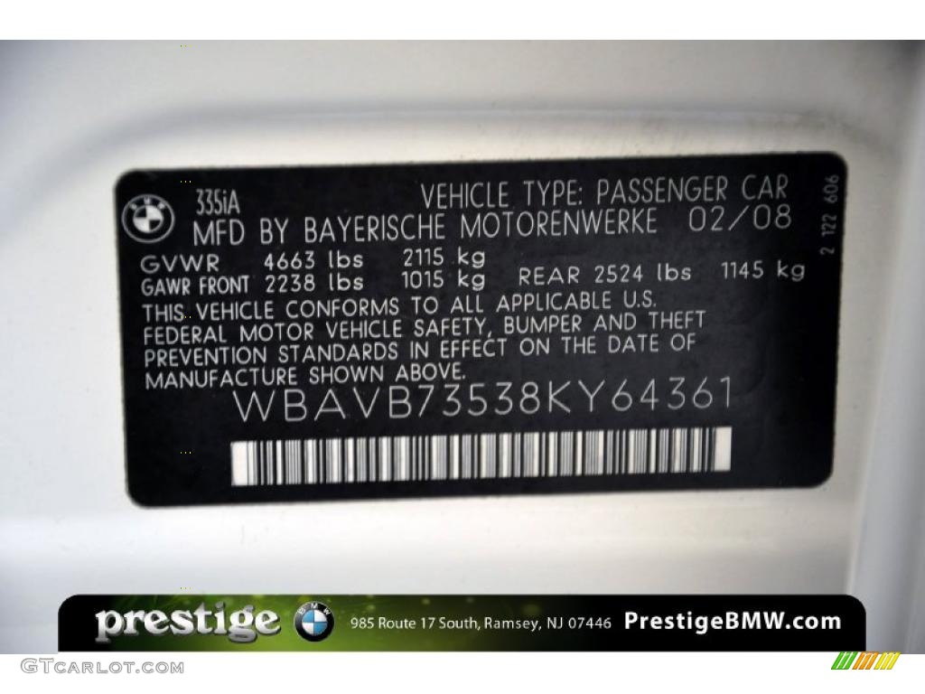 2008 3 Series 335i Sedan - Alpine White / Beige photo #11