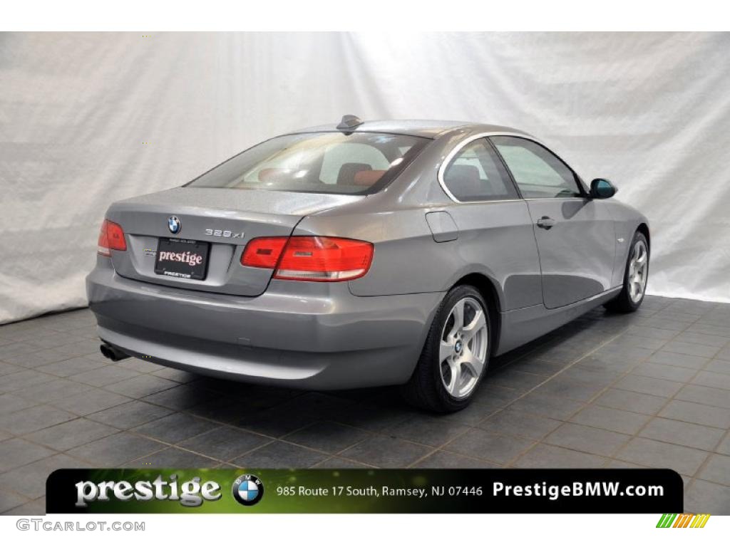 2008 3 Series 328xi Coupe - Space Grey Metallic / Coral Red/Black photo #2
