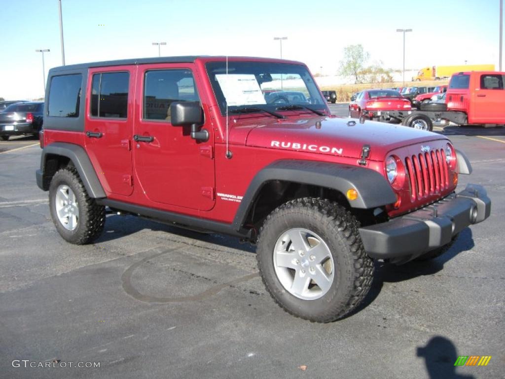 Deep Cherry Red 2011 Jeep Wrangler Unlimited Rubicon 4x4 Exterior Photo #40843705