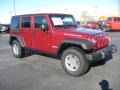 2011 Deep Cherry Red Jeep Wrangler Unlimited Rubicon 4x4  photo #3