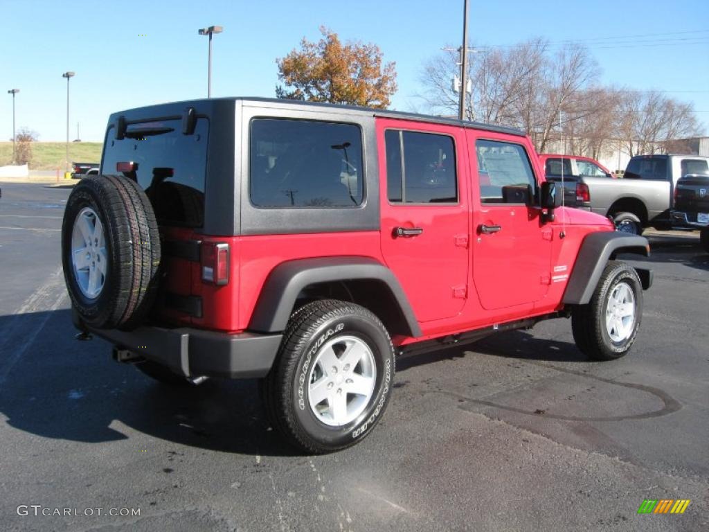 2011 Wrangler Unlimited Sport 4x4 - Flame Red / Black photo #4