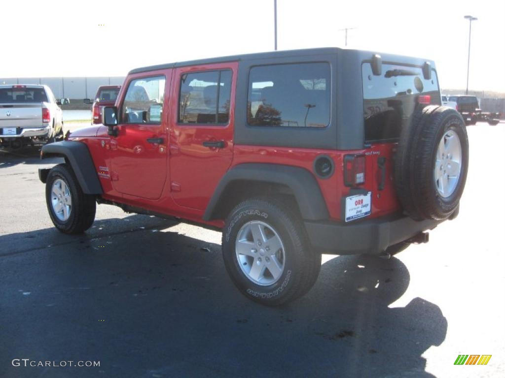 2011 Wrangler Unlimited Sport 4x4 - Flame Red / Black photo #6