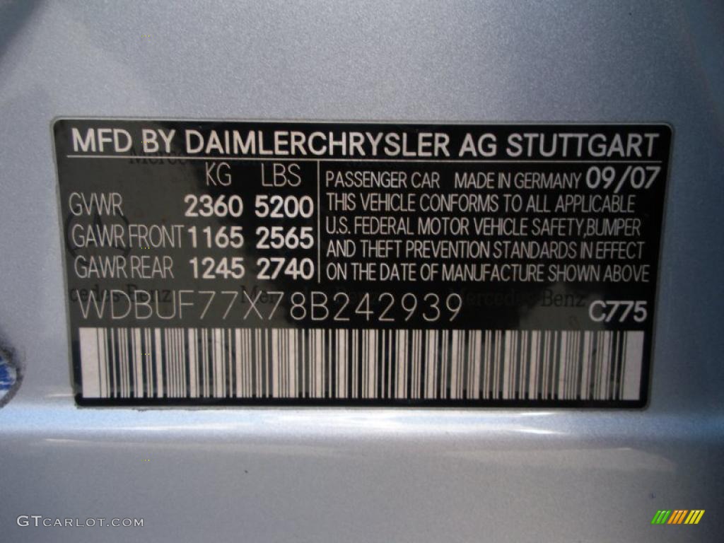 2008 E Color Code 775 for Iridium Silver Metallic Photo #40846173