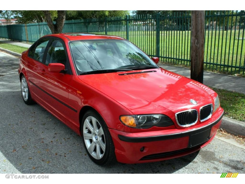 2002 3 Series 325i Sedan - Electric Red / Grey photo #16