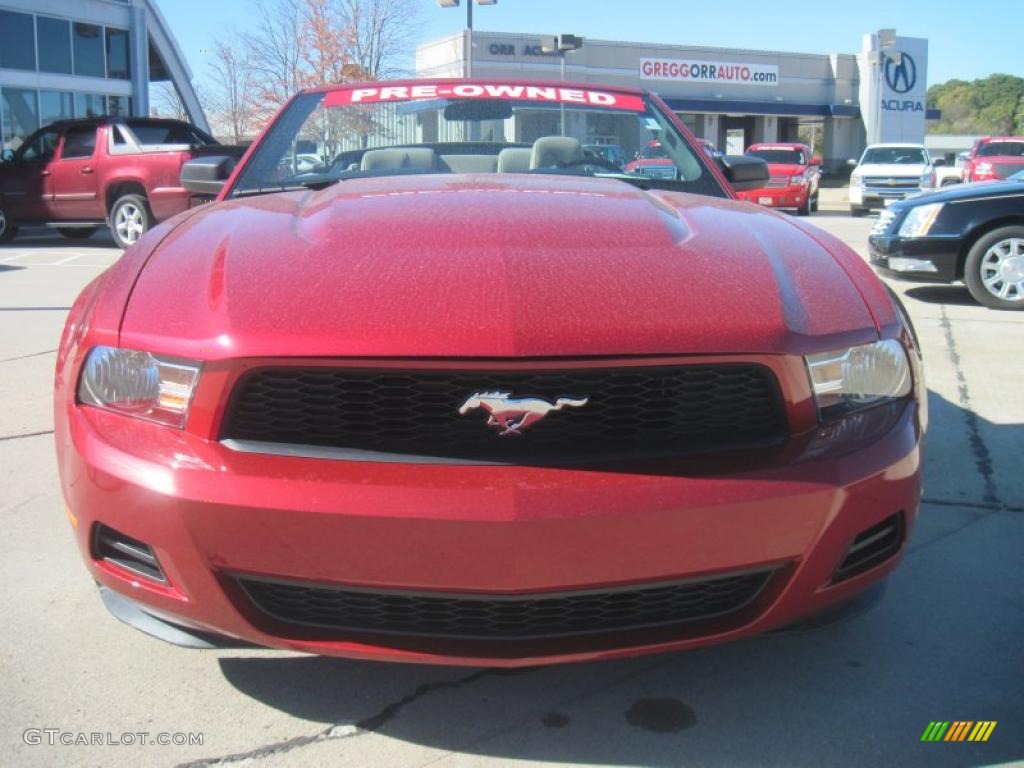 2010 Mustang V6 Convertible - Red Candy Metallic / Stone photo #5