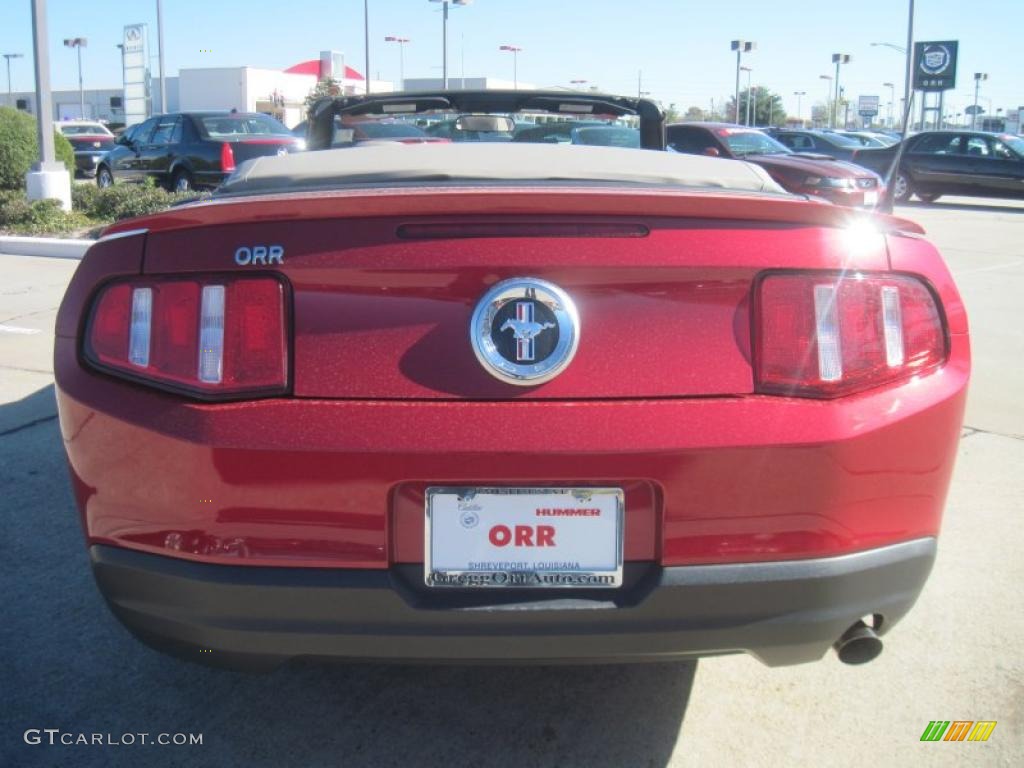 2010 Mustang V6 Convertible - Red Candy Metallic / Stone photo #6