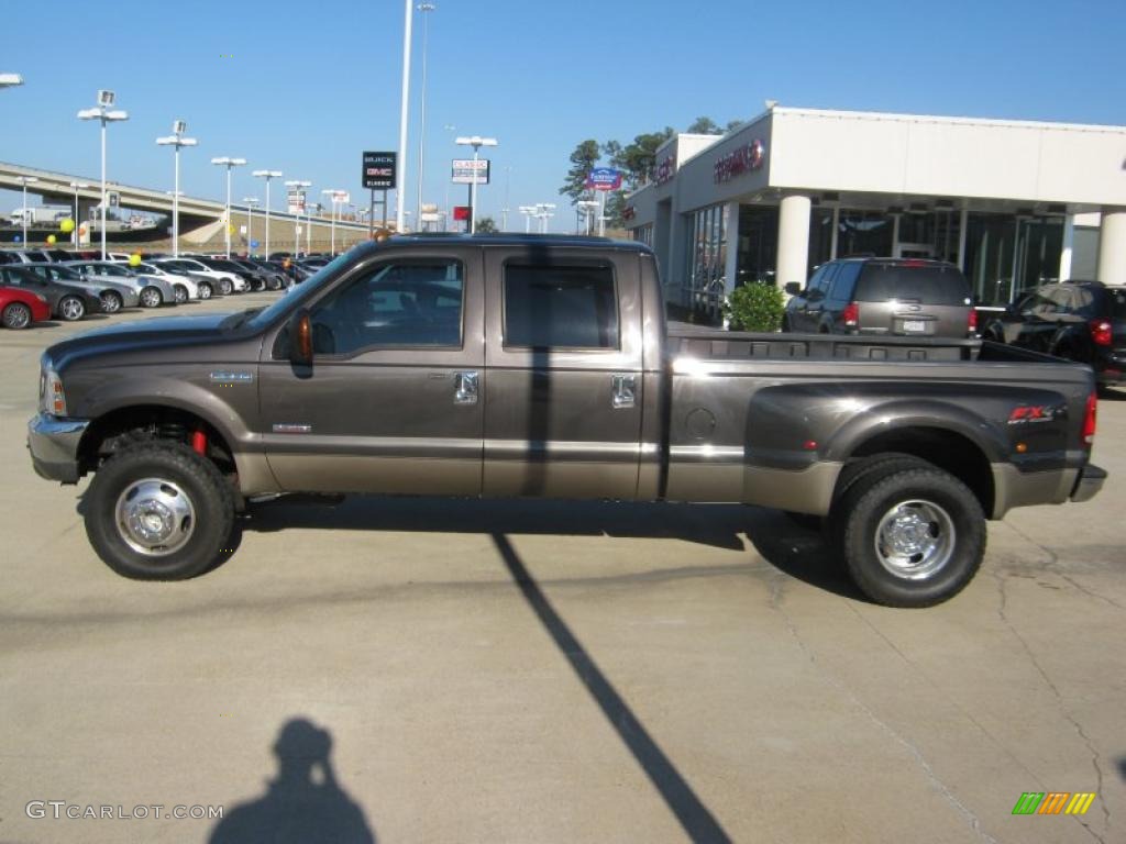 2005 F350 Super Duty Lariat Crew Cab 4x4 Dually - Dark Stone Metallic / Tan photo #2