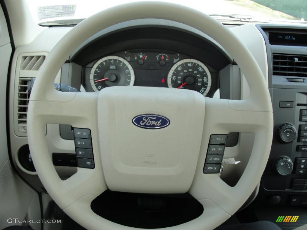 2011 Ford Escape XLS Stone Steering Wheel Photo #40854529