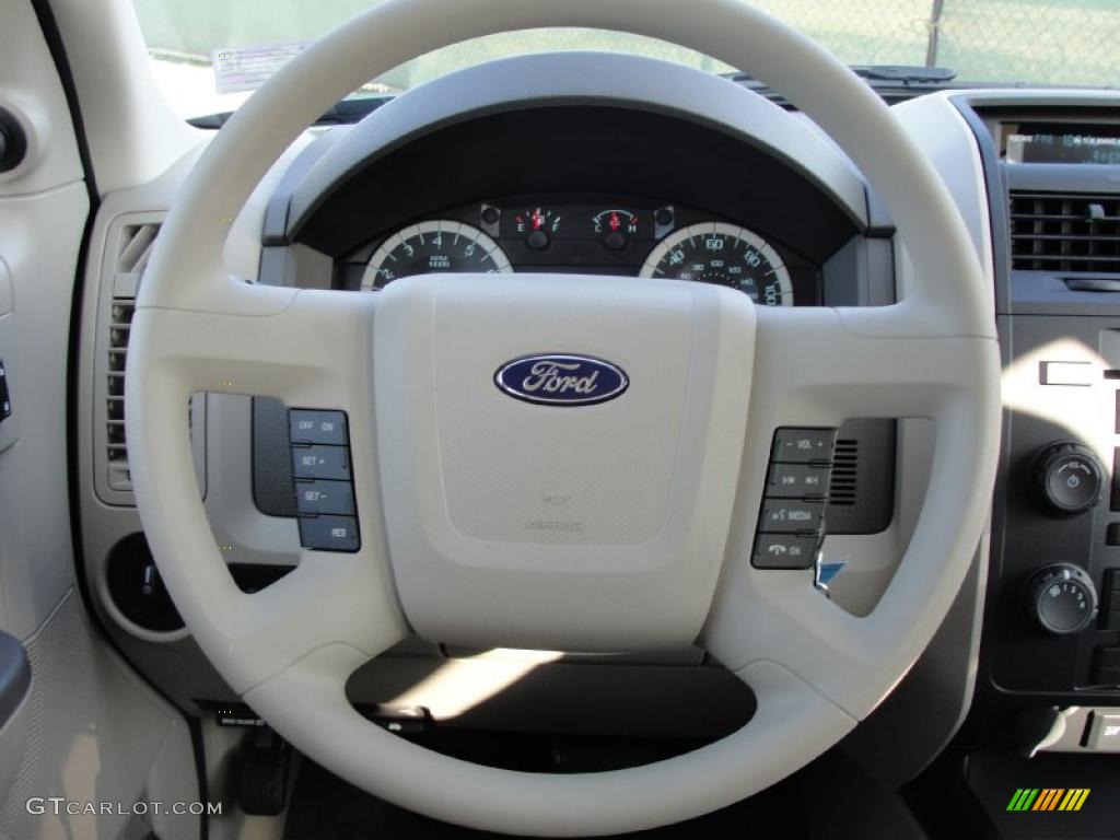 2011 Ford Escape XLS Stone Steering Wheel Photo #40855393