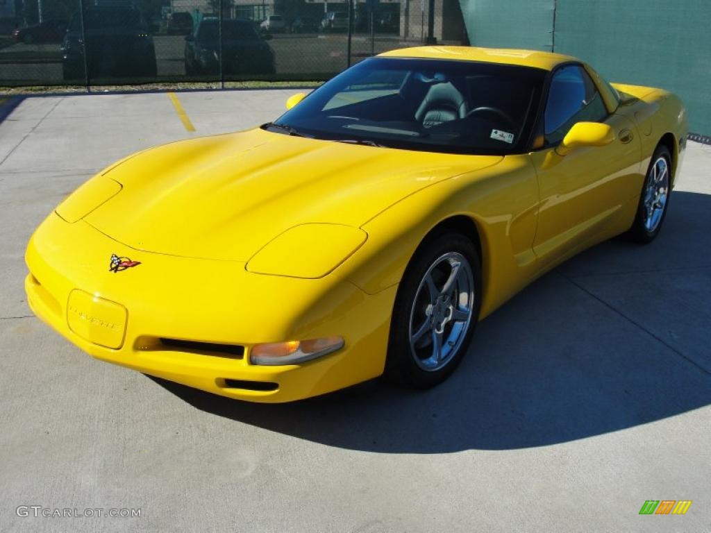 2002 Corvette Coupe - Millenium Yellow / Black photo #7