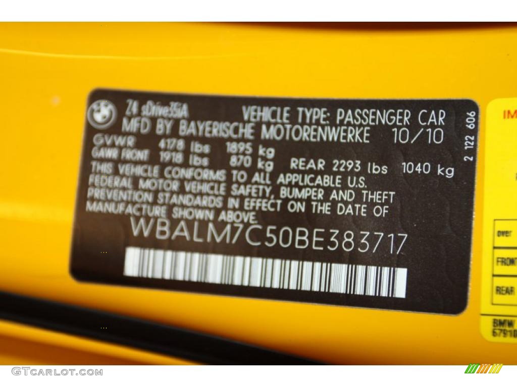 2011 Z4 sDrive35i Roadster - Atacama Yellow / Black photo #5