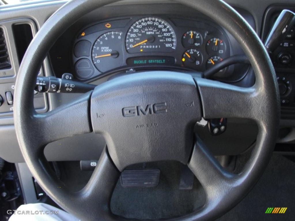 2006 GMC Sierra 1500 SL Crew Cab Dark Pewter Steering Wheel Photo #40857389