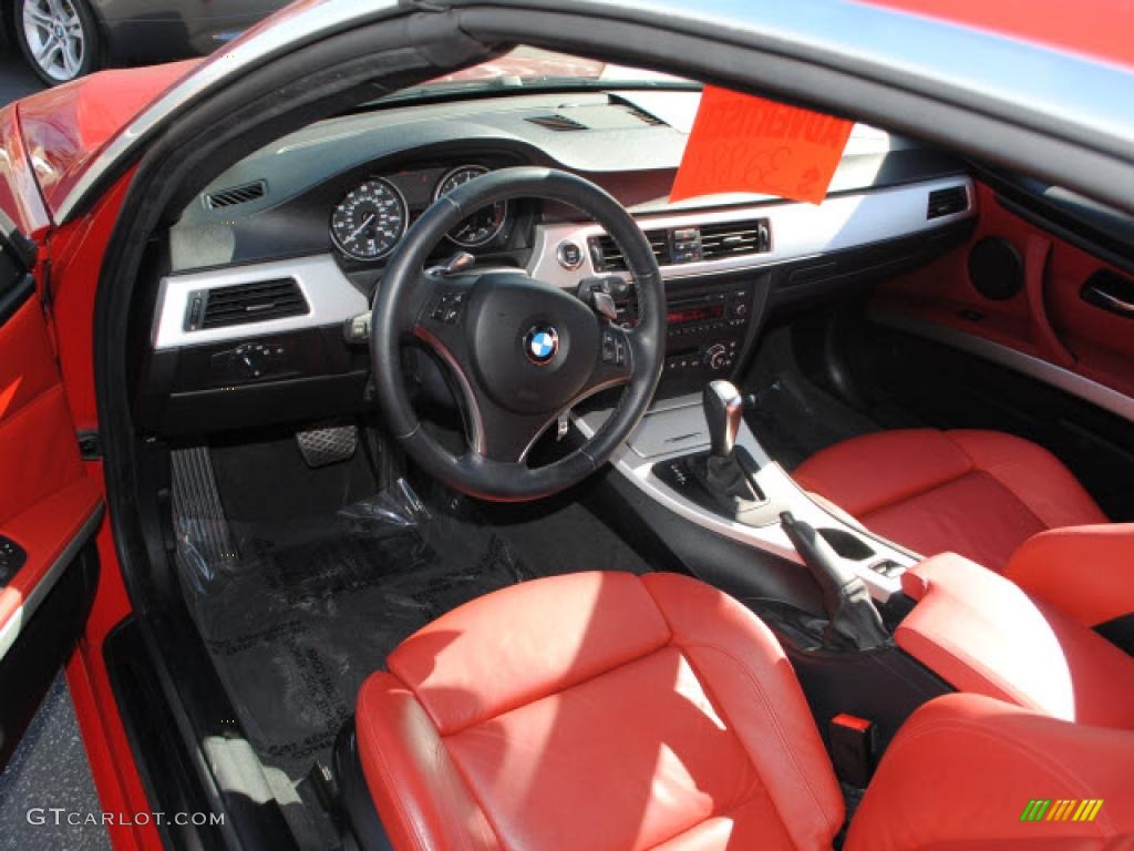 Coral Red/Black Interior 2008 BMW 3 Series 328i Convertible Photo #40860361